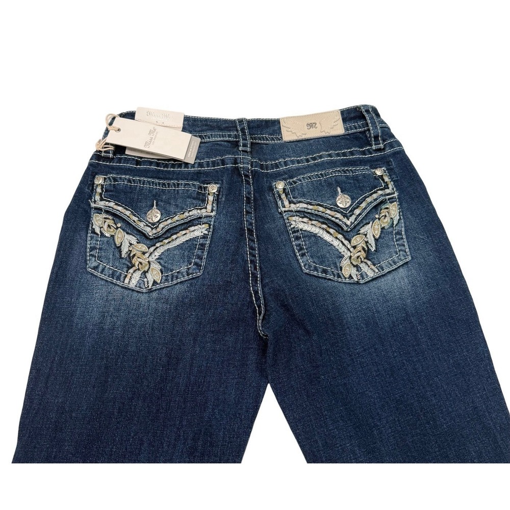 Miss Me Women's Mid Rise Boot Cut  Blue Wash‎ Jeans Size 28x32 NWT